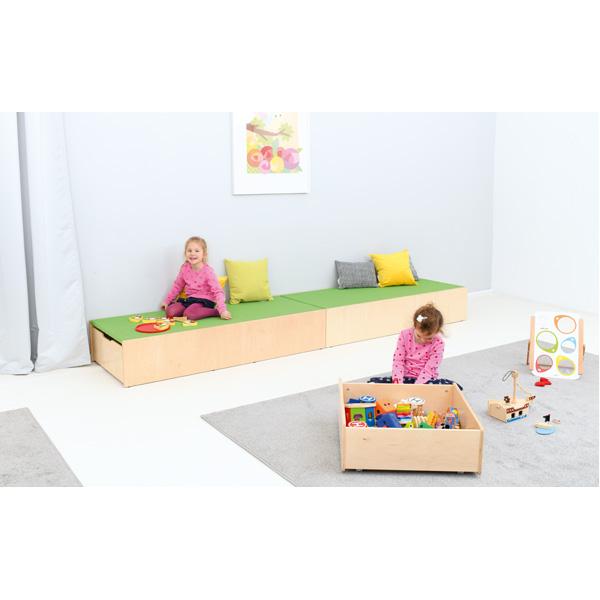 Podest für 2 Schübe, schmale Seite, hellgrün