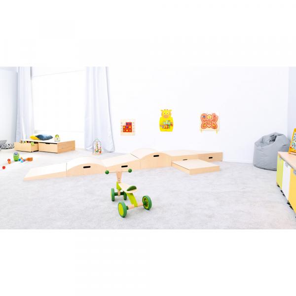 Quadratpodest, Höhe 20 cm, Linoleum beige