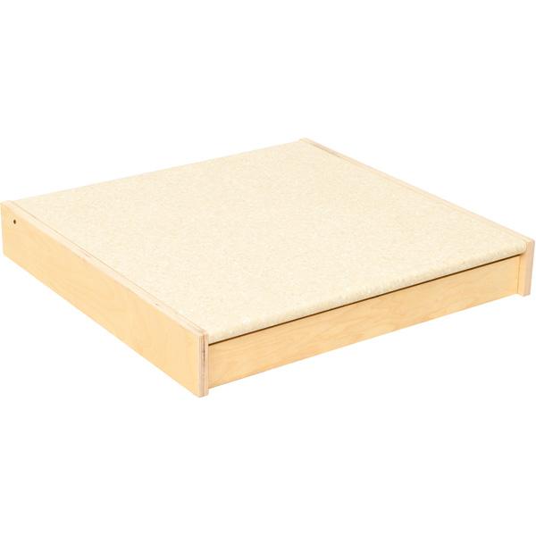 Quadratpodest, Höhe 10 cm, Linoleum beige