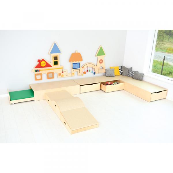 Podest Rampe, Höhe 20 cm, Linoleum beige