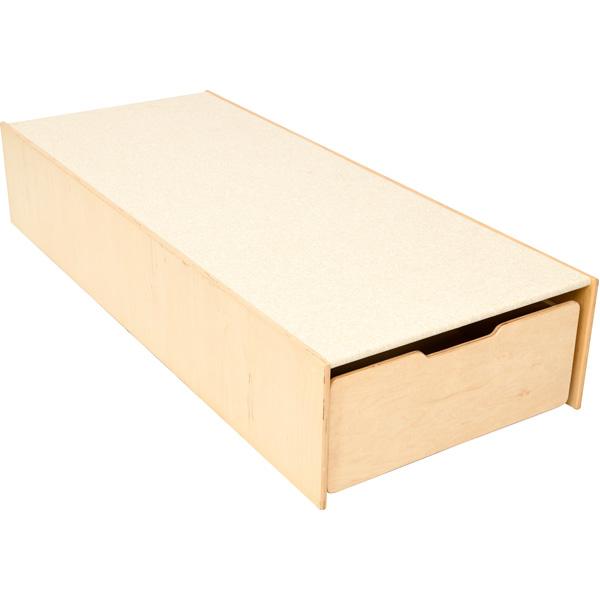 Podest für 2 Schübe, schmale Seite, Linoleum beige