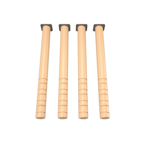 Flexi Tischbeine rund, hvstb. 40-58 cm, 4 Stck., Buche