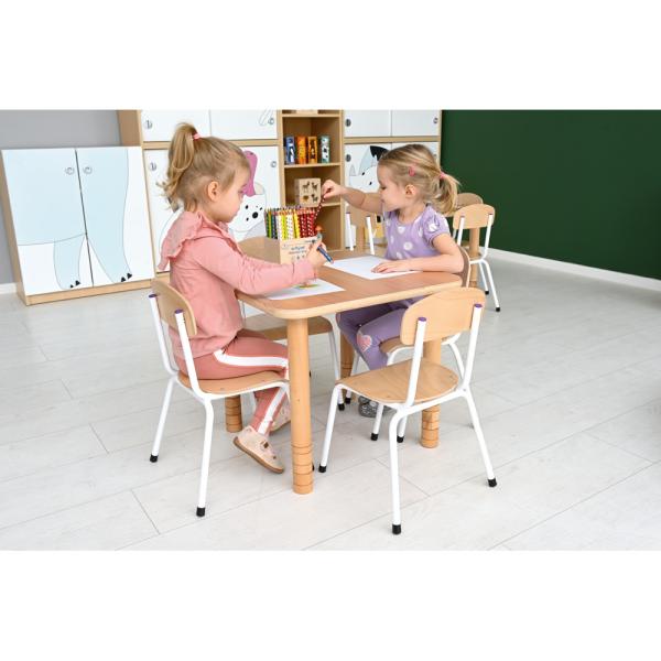 Flexi Tischbeine rund, hvstb. 40-58 cm, 4 Stck., Buche