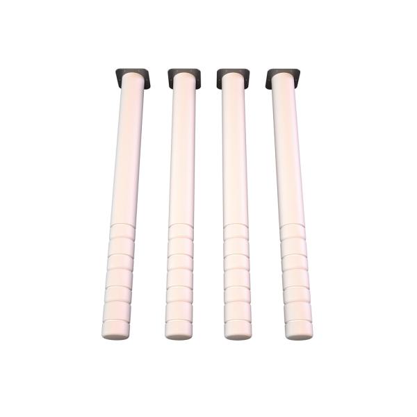 Flexi Tischbeine rund, hvstb. 40-58 cm, 4 Stck., weiss gebeizt
