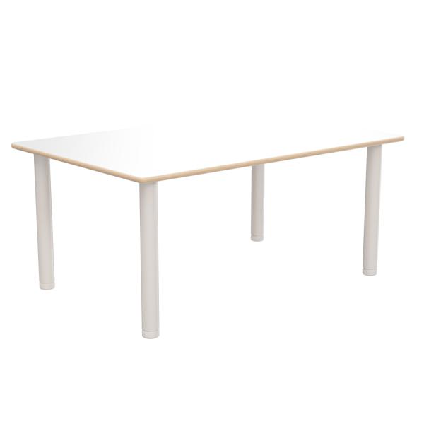 Flexi Tischbeine rund, hvstb. 40-58 cm, 4 Stck., weiss gebeizt