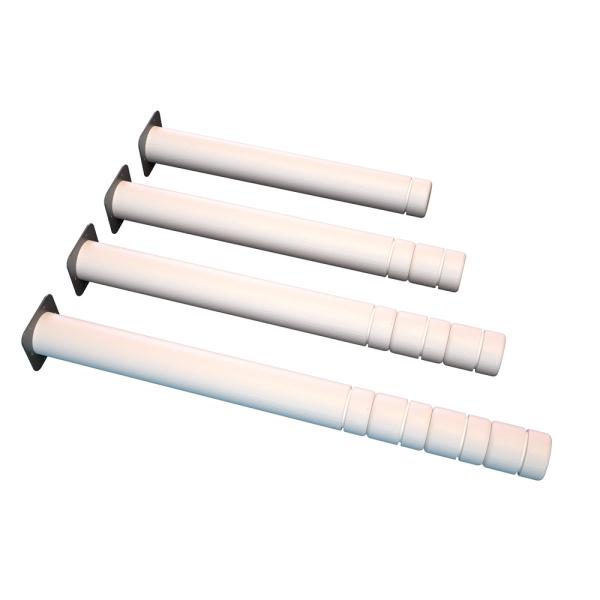 Flexi Tischbeine rund, hvstb. 40-58 cm, 4 Stck., weiss gebeizt