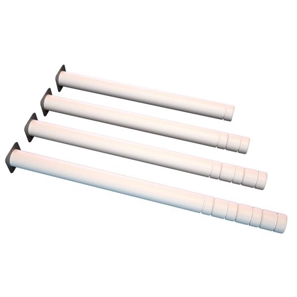 Flexi Tischbeine rund, hvstb. 58-76 cm, 4 Stck., weiss gebeizt