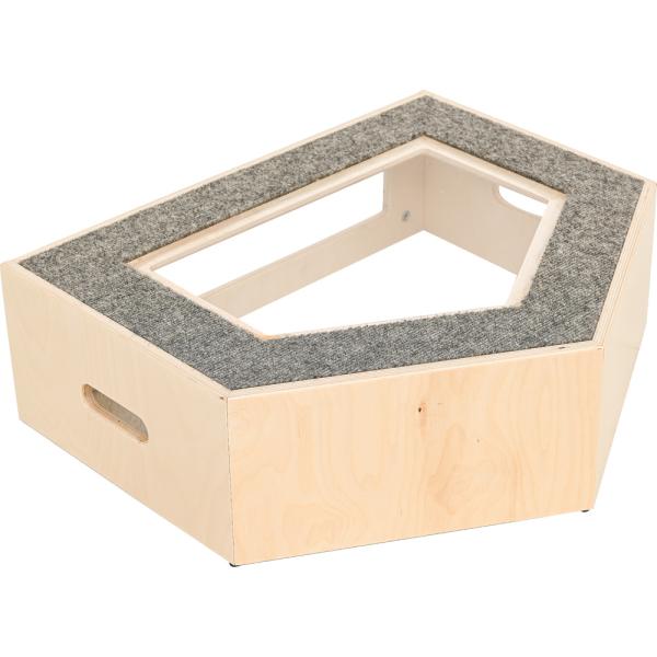 Pentagonalpodest, H 20 cm, mit Fenster