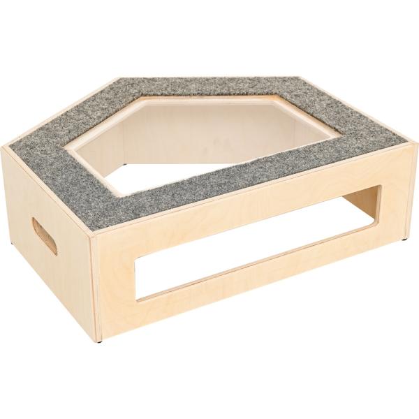 Pentagonalpodest, H 20 cm, mit Fenster