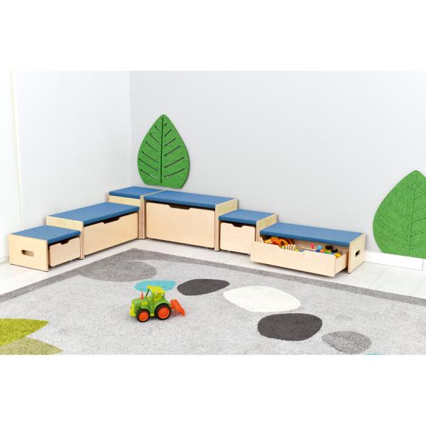 Podestbänke mit tretford-Teppichbelag, 6er-Set