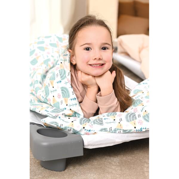 Bettwäscheset klein, mit Kissen und Decke, weiss mit Igelchen