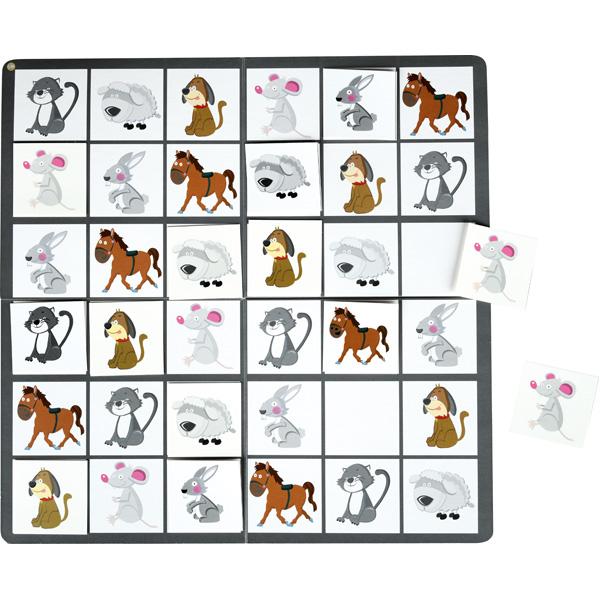 Zweiseitiges Sudoku 6 x 6 - Haustiere und geometrische Figuren