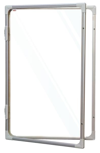 Schaukasten Innenbereich mit Schwenktür, magnetisches Whiteboard, 90 x 120 cm