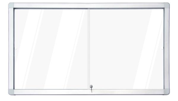Schaukasten Innenbereich mit Schiebetüren, magnetisches Whiteboard, 141 x 70 cm