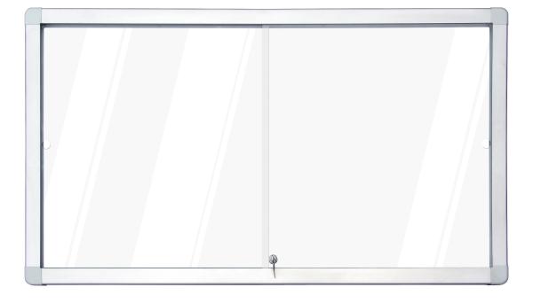 Schaukasten Innenbereich mit Schiebetüren, magnetisches Whiteboard, 141 x 101 cm