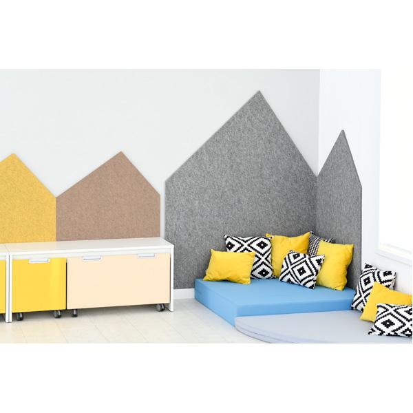 Wandschutz aus PET-Recyclingmaterial, Haus, H 120, grau