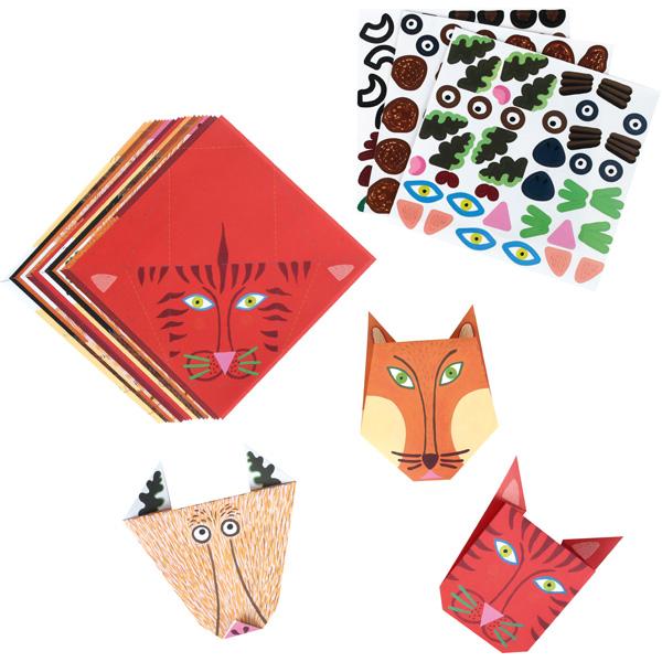 Origami-Set mit Stickern - Tiere
