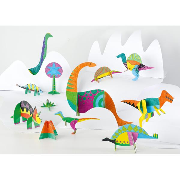 Malen und Stecken: Dinosaurier