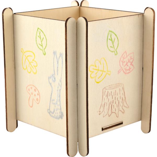 Holz Blumentöpfe zum Selbstgestalten, 4 Stck.