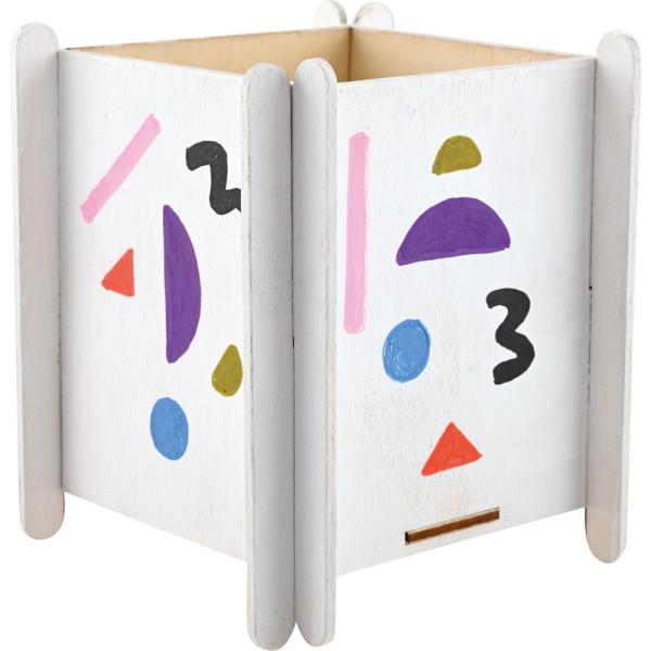 Holz Blumentöpfe zum Selbstgestalten, 4 Stck.