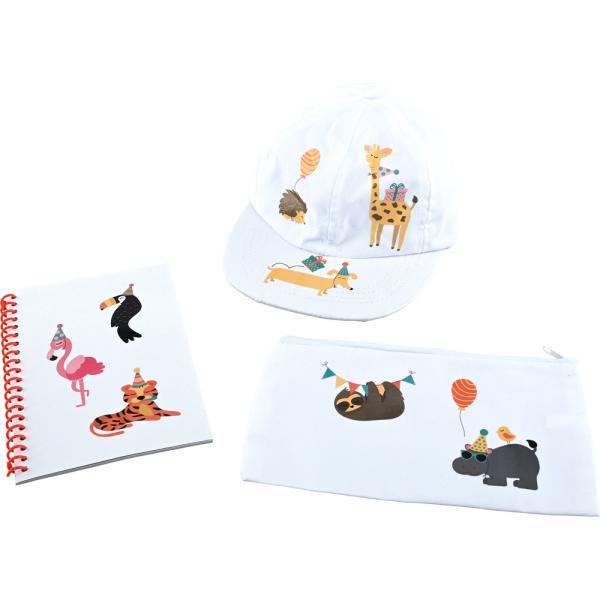 Textilaufkleber, Partytiere