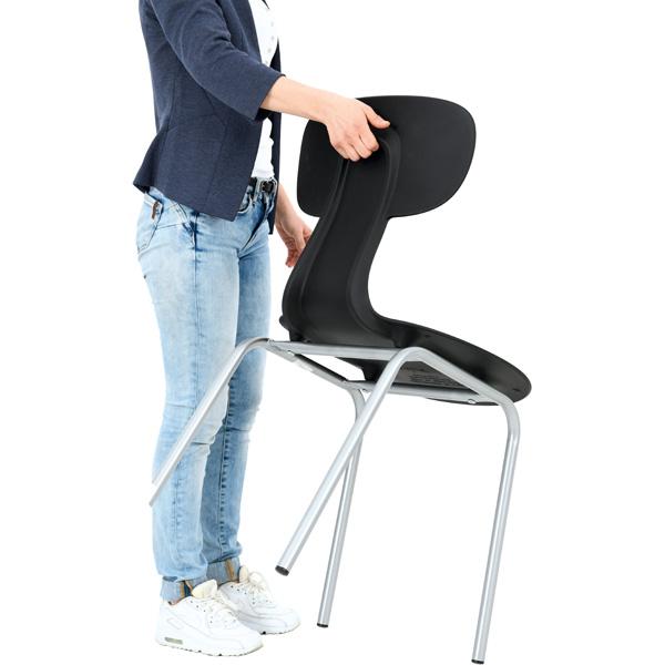 Stuhl Ergo 6, Sitzhöhe 46,5 cm, für Tischhöhe 76 cm, graphit