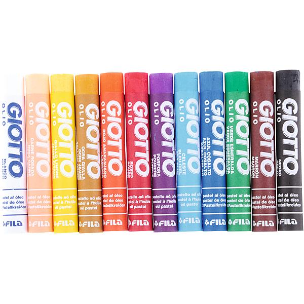 Ölpastellkreiden, 12 Farben