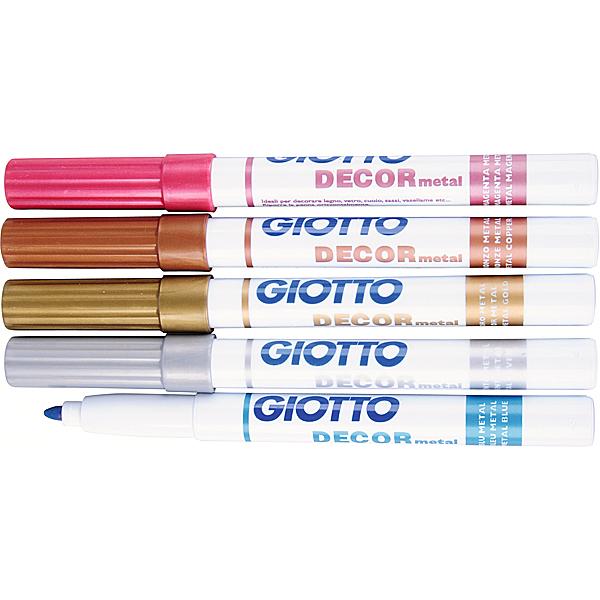 Faserstifte metallic, 5 Farben