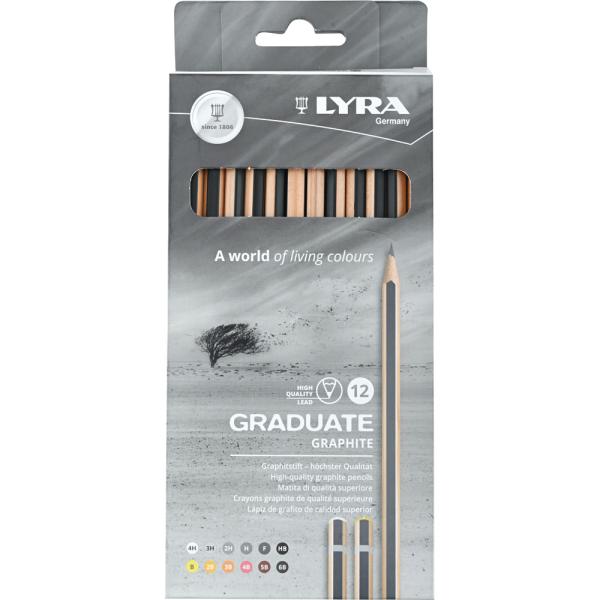 Lyra-Graduate-Bleistifte, verschiedene Härtegrade - 12 Stck.