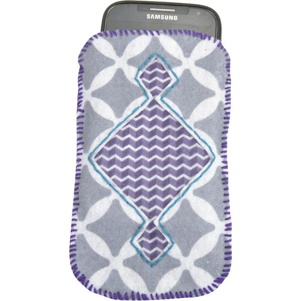 Bedruckter Filz, grau-lila