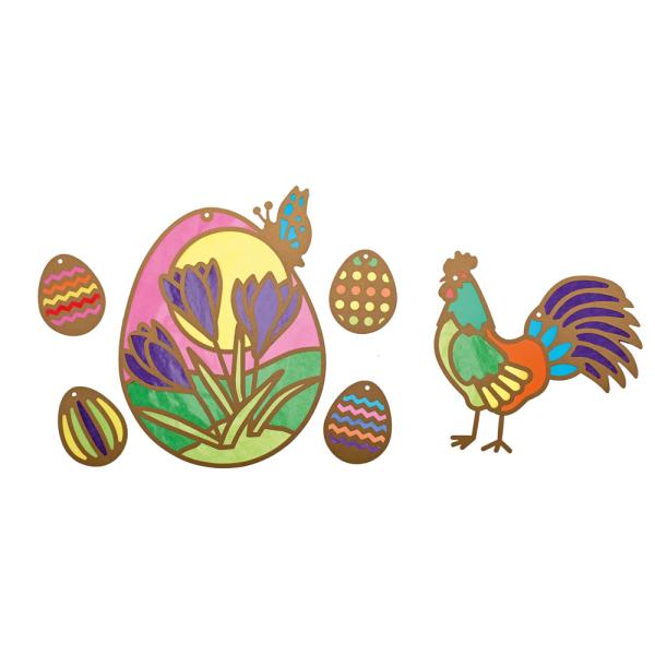 Transparentbilder-Bastelset, Frühling, 11 Motive