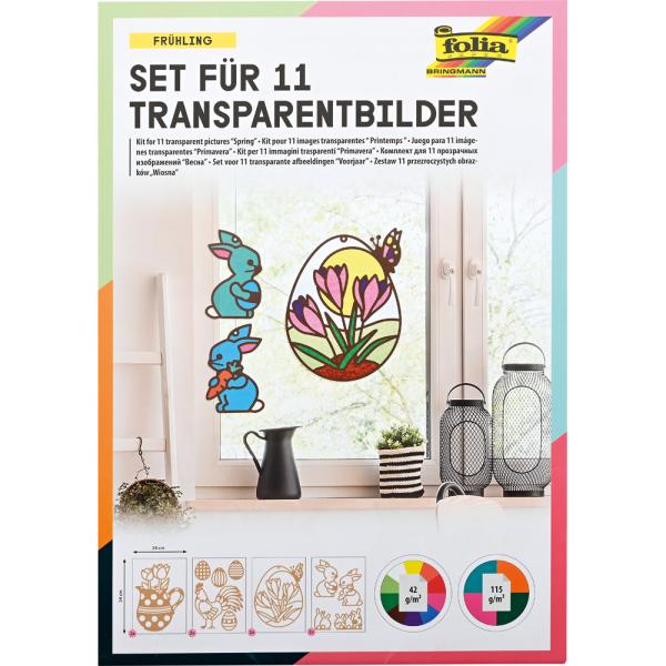 Transparentbilder-Bastelset, Frühling, 11 Motive