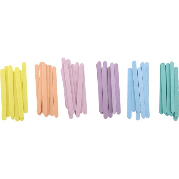Holzstäbe, flach - pastell