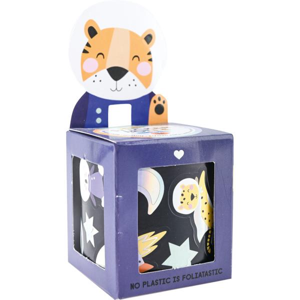 Sticker auf Rolle, Weltraum