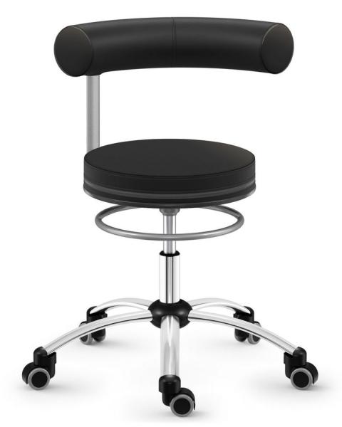 Sanus Gesundheitsstuhl mit Kunstlederbezug, SH 36-43 cm, Rollen mit Rollstopp - schwarz/schwarz
