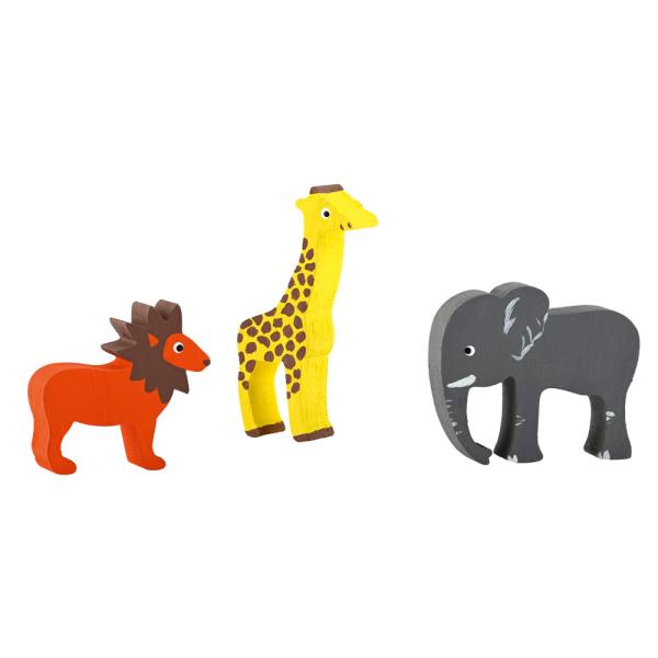 Schnitzholz Zootiere 3er Set