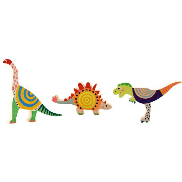 Schnitzholz Dinos 3er Set