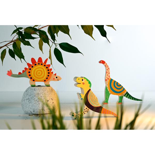 Schnitzholz Dinos 3er Set