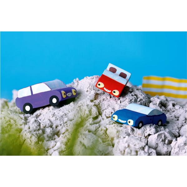 Schnitzholz Autos 3er Set