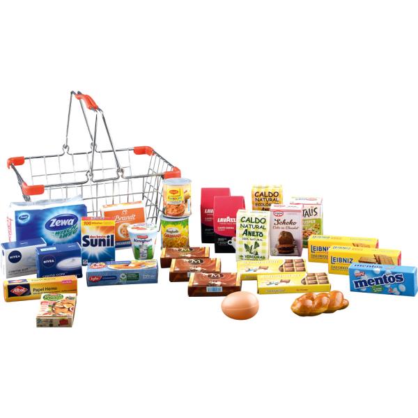 Einkaufskorb Metall, gefüllt