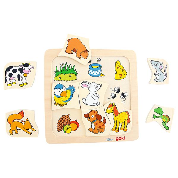 Einlege-Puzzle - Wer isst was?