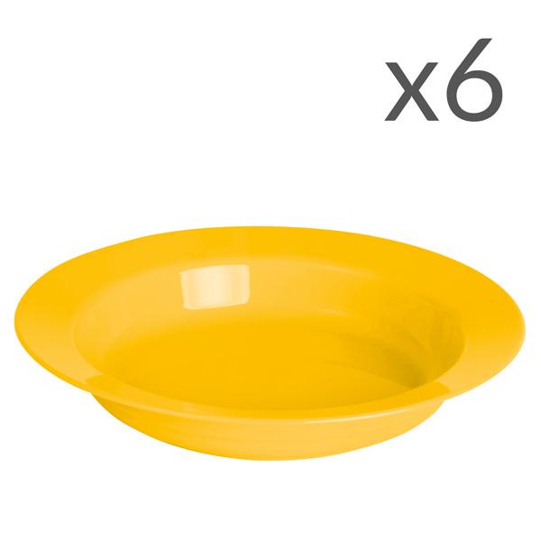 Teller PC 19 cm, tief, 6er-Set, gelb