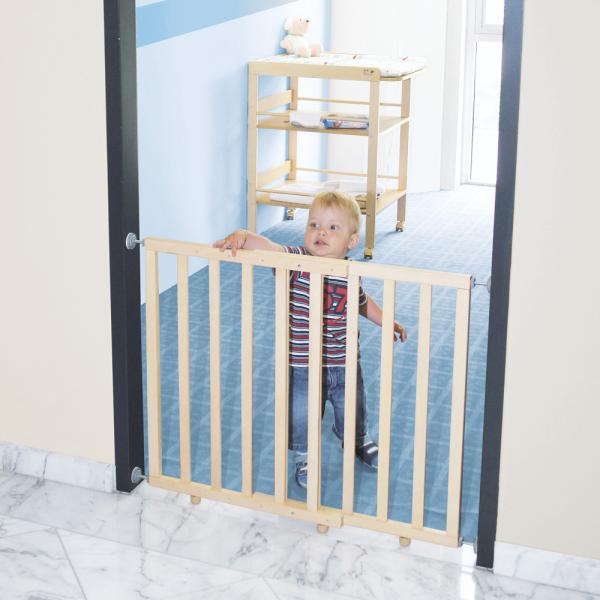 Tür- und Treppenschutzgitter zum Klemmen, Breite 62 - 106 cm, natur