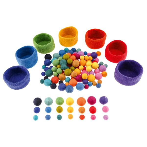 Filzschalenset mit Filzkugeln