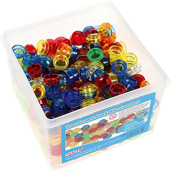 Transparente Acrylbausteine, Rechenknöpfe, 500 Stck.