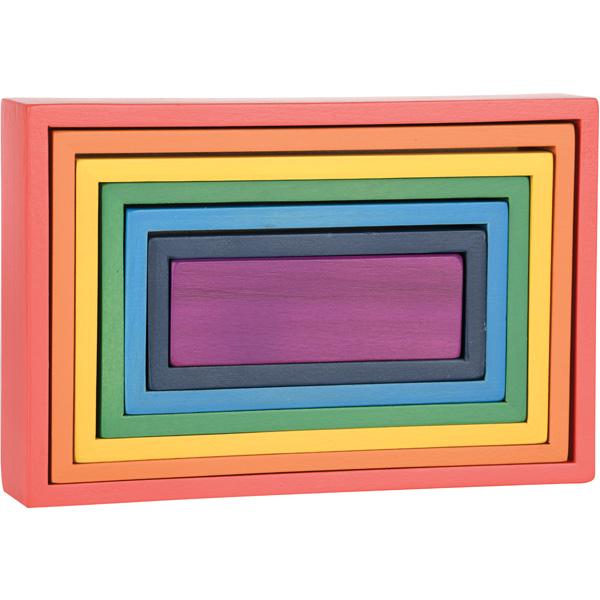 Regenbogen Architekt Stapelblöcke, Rechtecke