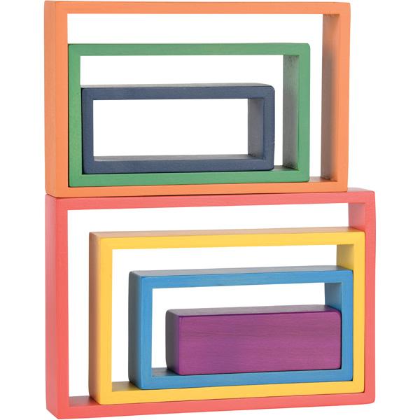 Regenbogen Architekt Stapelblöcke, Rechtecke