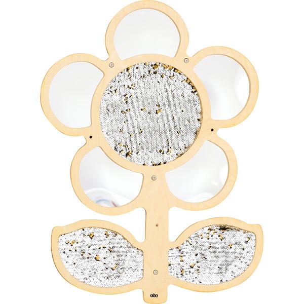 Wanddekoration mit Streichpailletten - Blume