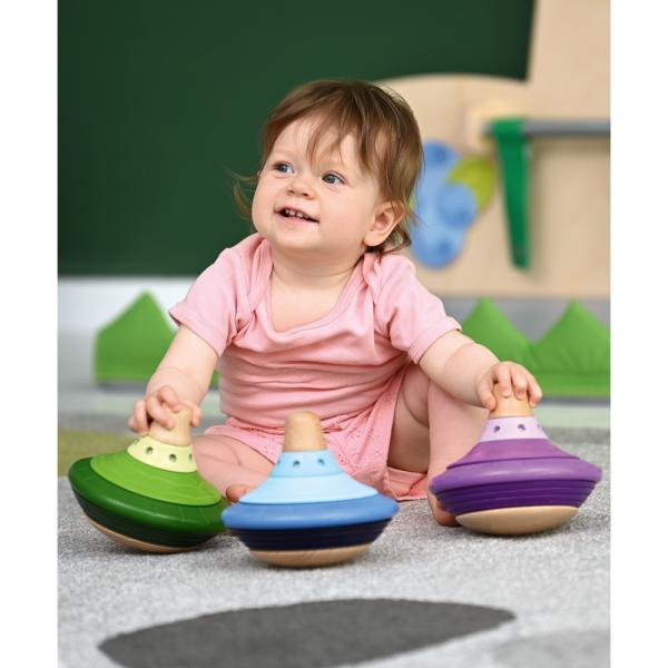 Steckspiel Holzkreisel, 3 Stck.