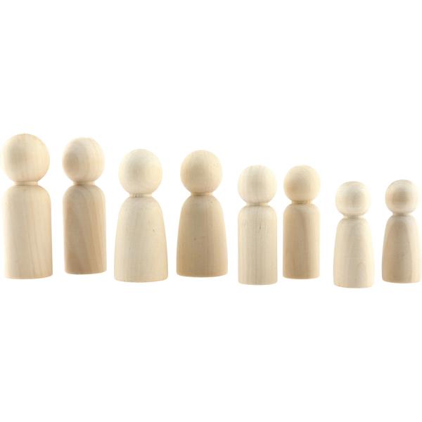 Holzfiguren, 8 Stck.